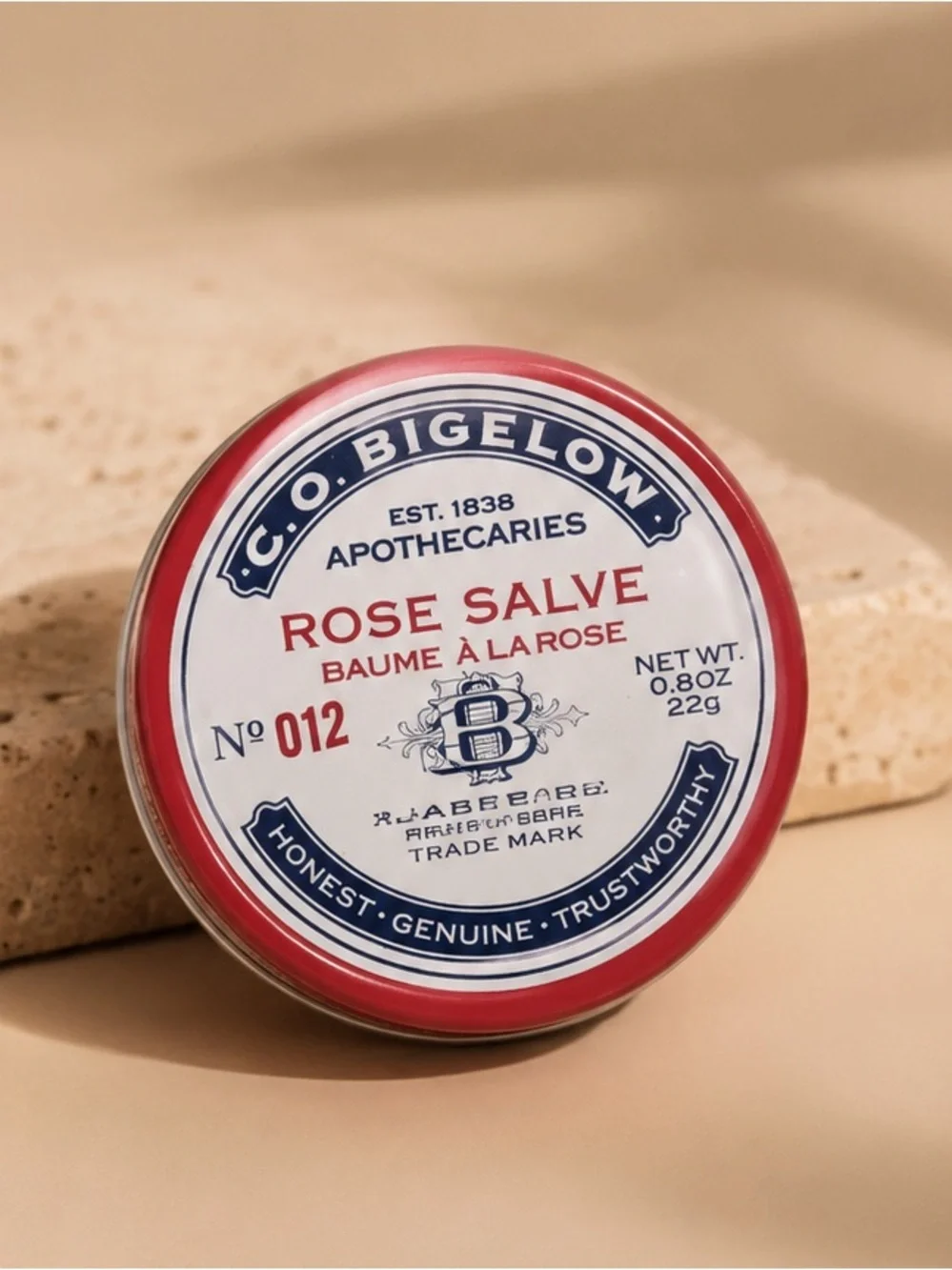 C.O. Bigelow Rose Salve No. 012 All-Purpose Lip Balm Travel Tin Skincare